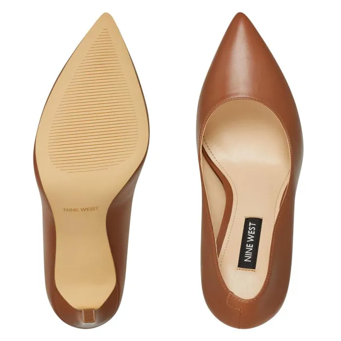 Tatiana Pointy Toe Pumps Light Brown Leather Women Nine West Heels Tatiana Pointy Toe Pumps Light Brown Leather Women Nine West Heels