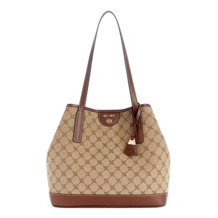 Teagan 2 In 1 Tote Mocha Logomahogany Women Nine West Totes and Backpacks