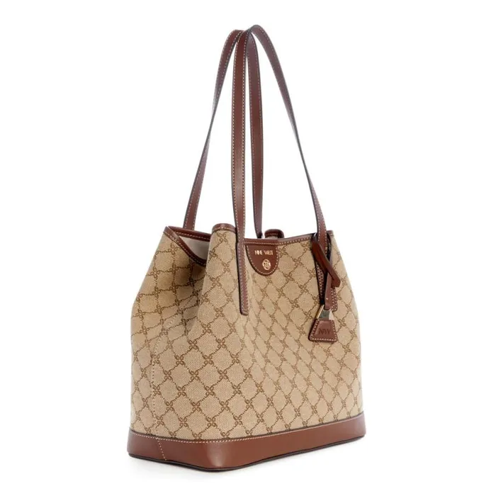 Teagan 2 In 1 Tote Mocha Logomahogany Women Nine West Totes and Backpacks Teagan 2 In 1 Tote Mocha Logomahogany Women Nine West Totes and Backpacks