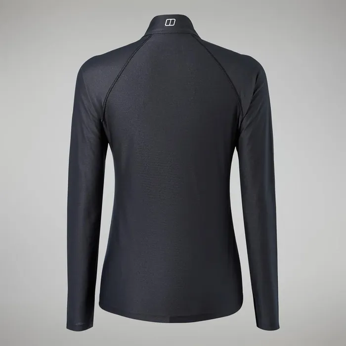 Technical Baselayers Women Berghaus 247 Tech Tee Long Sleeve Half Zip 8211 Black
