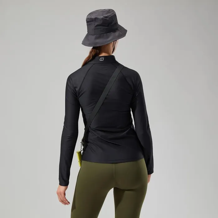Technical Baselayers Women Berghaus 247 Tech Tee Long Sleeve Half Zip 8211 Black