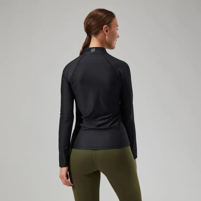 Technical Baselayers Women Berghaus 247 Tech Tee Long Sleeve Half Zip 8211 Black