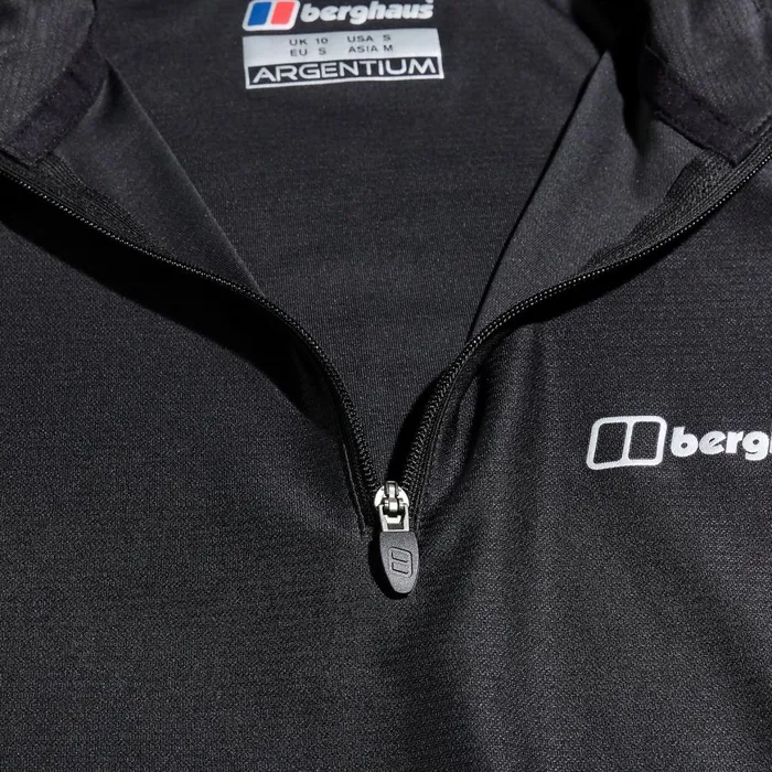 Technical Baselayers Women Berghaus 247 Tech Tee Long Sleeve Half Zip 8211 Black