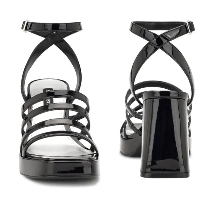 Teriss Strappy Platform Sandals Black Patent Women Nine West Sandals Teriss Strappy Platform Sandals Black Patent Women Nine West Sandals