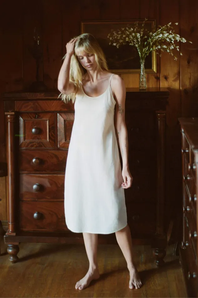The Flora Slip Long Ivory Women Dresses Christy Dawn
