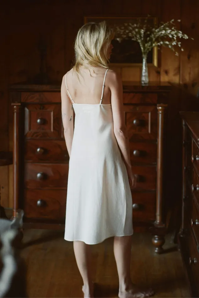 The Flora Slip Long Ivory Women Dresses Christy Dawn The Flora Slip Long Ivory Women Dresses Christy Dawn