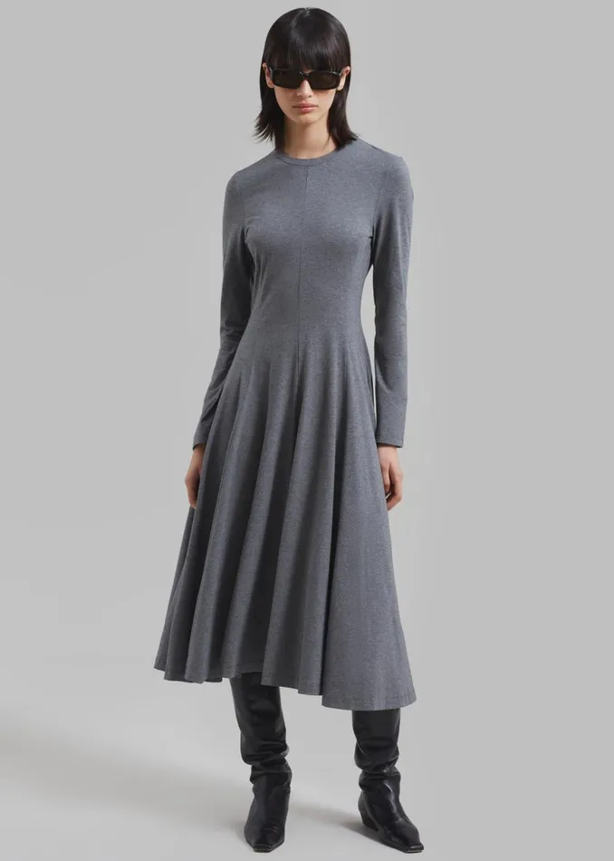 The Frankie Shop 31 Phillip Lim Jersey Flare Dress 8211 Charcoal Melange Shop Clothing