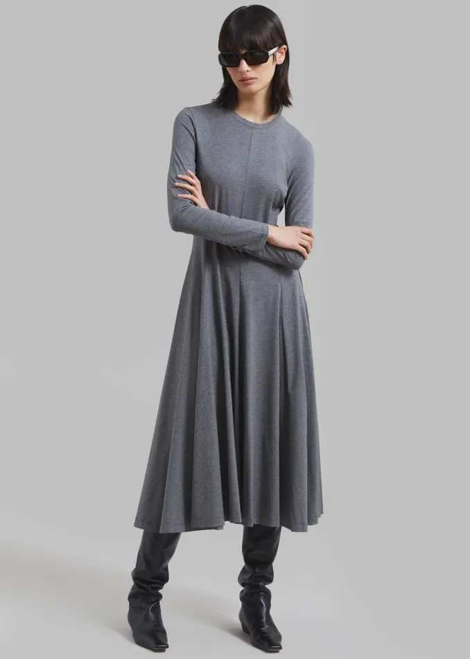 The Frankie Shop 31 Phillip Lim Jersey Flare Dress 8211 Charcoal Melange Shop Clothing