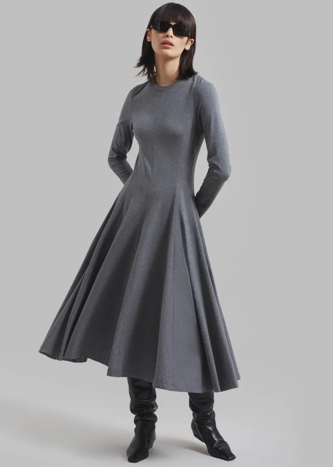 The Frankie Shop 31 Phillip Lim Jersey Flare Dress 8211 Charcoal Melange Shop Clothing