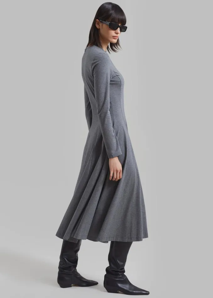 The Frankie Shop 31 Phillip Lim Jersey Flare Dress 8211 Charcoal Melange Shop Clothing