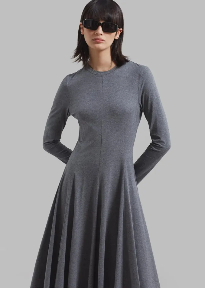 The Frankie Shop 31 Phillip Lim Jersey Flare Dress 8211 Charcoal Melange Shop Clothing