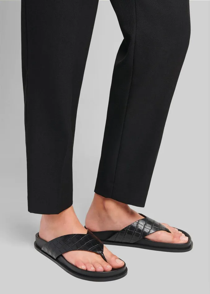 The Frankie Shop AEmery Alma Sandal 8211 Black Croc Shop Shoes