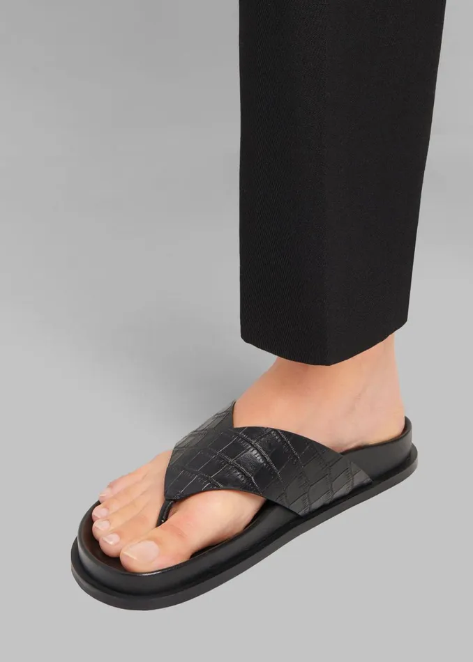 The Frankie Shop AEmery Alma Sandal 8211 Black Croc Shop Shoes