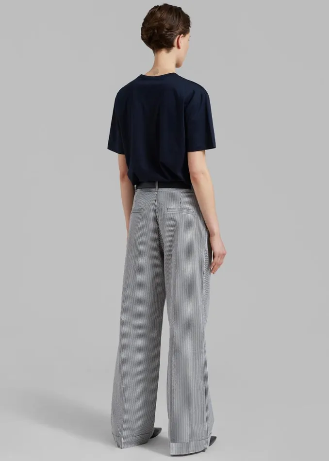 The Frankie Shop Addison Pants 8211 Black Stripe Shop Bottoms
