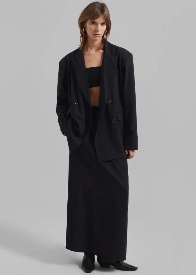 The Frankie Shop Allison Long Skirt 8211 Black Shop Clothing
