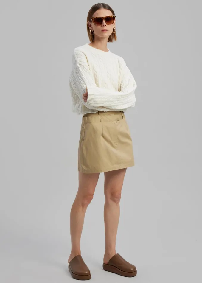 The Frankie Shop Anita Mini Skirt 8211 Tan Shop Bottoms