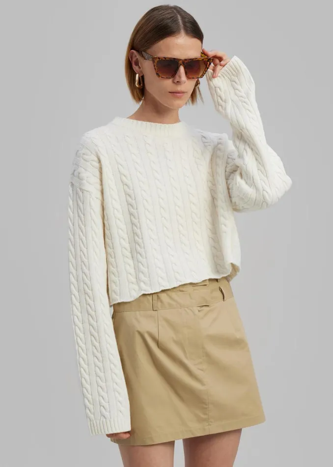 The Frankie Shop Anita Mini Skirt 8211 Tan Shop Bottoms