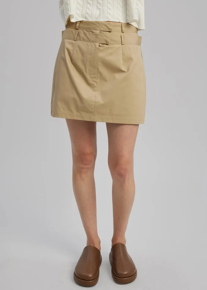 The Frankie Shop Anita Mini Skirt 8211 Tan Shop Bottoms