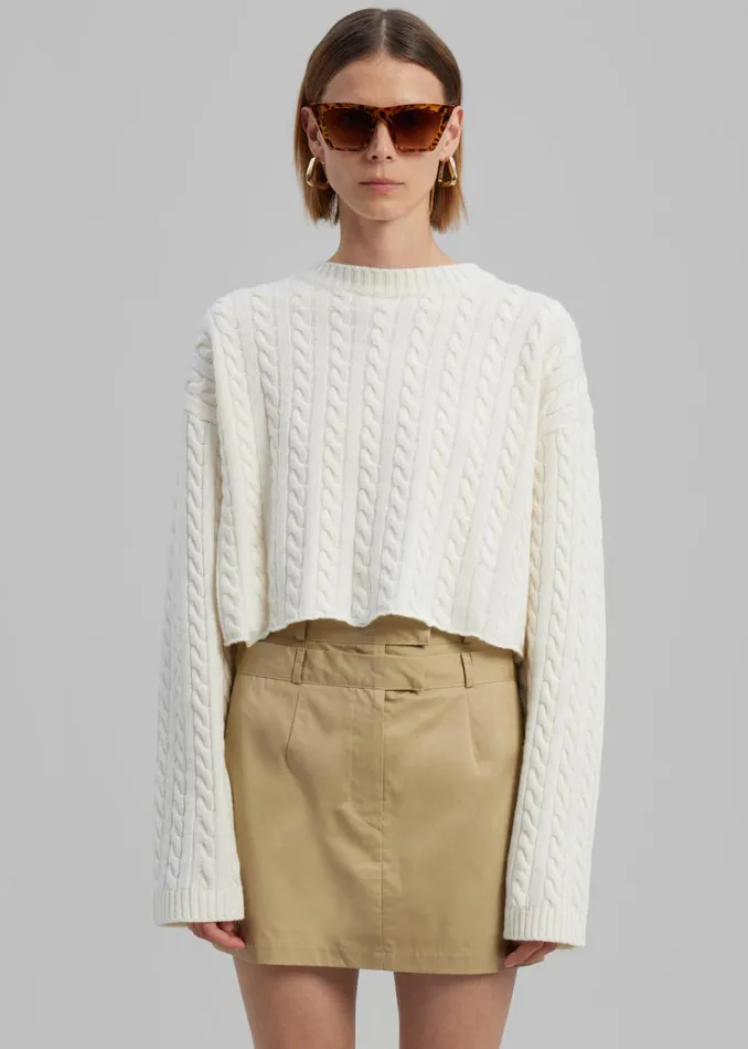 The Frankie Shop Anita Mini Skirt 8211 Tan Shop Bottoms