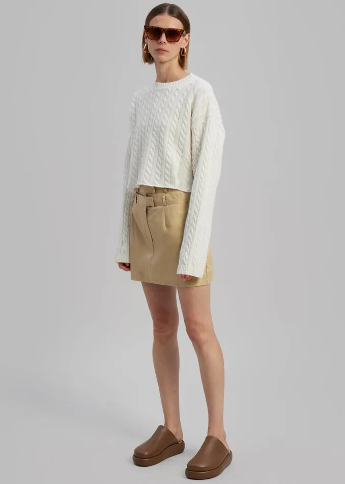 The Frankie Shop Anita Mini Skirt 8211 Tan Shop Bottoms