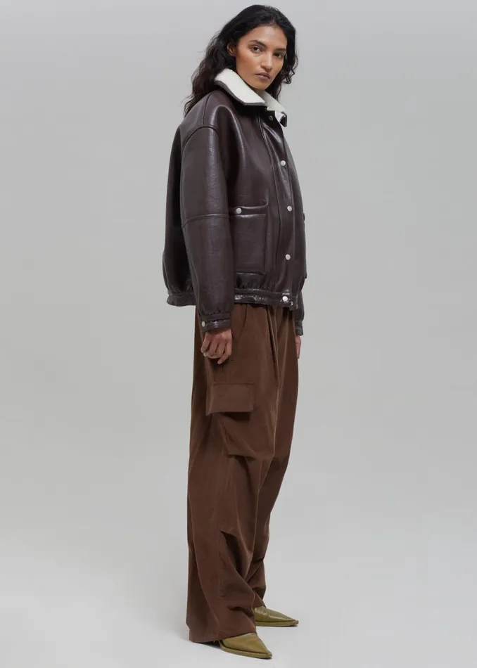 The Frankie Shop Arin Faux Leather Jacket 8211 Brown Shop Outerwear