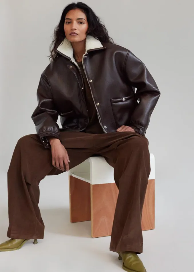 The Frankie Shop Arin Faux Leather Jacket 8211 Brown Shop Outerwear