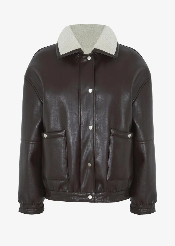 The Frankie Shop Arin Faux Leather Jacket 8211 Brown Shop Outerwear