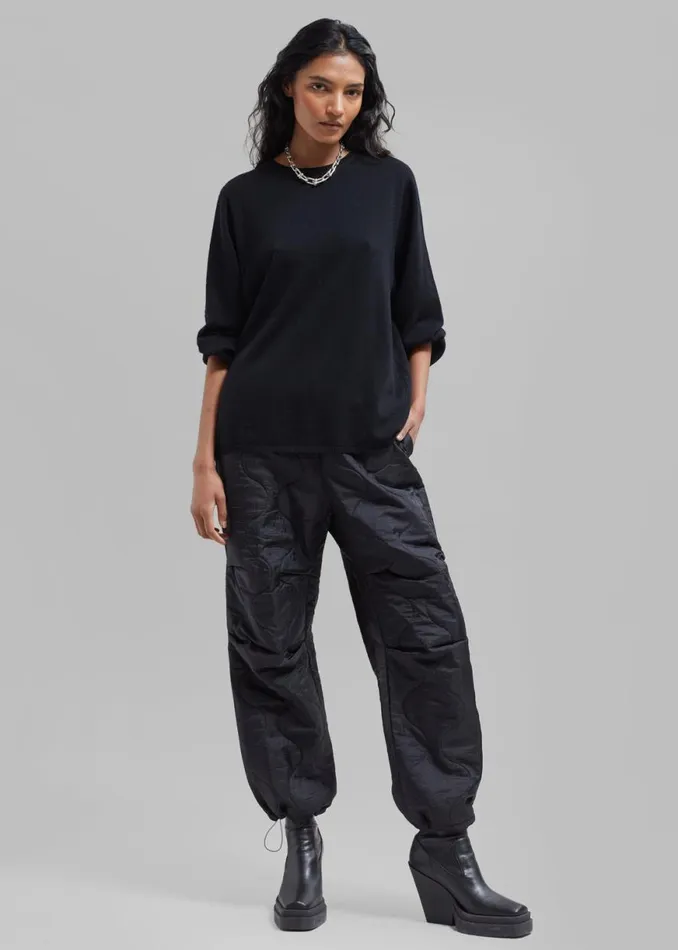 The Frankie Shop Bangor Roundneck Knit Top 8211 Black Shop Knitwear