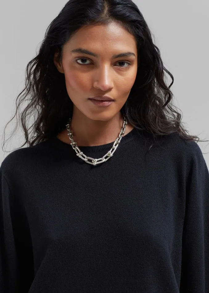 The Frankie Shop Bangor Roundneck Knit Top 8211 Black Shop Knitwear