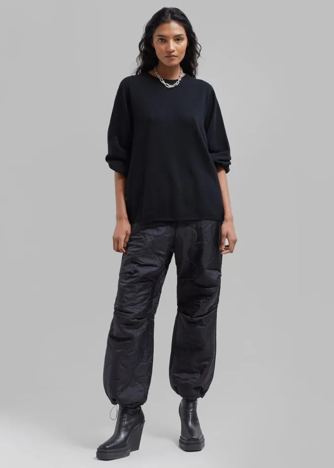 The Frankie Shop Bangor Roundneck Knit Top 8211 Black Shop Knitwear