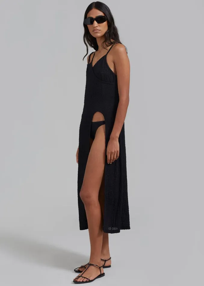 The Frankie Shop Cali Crochet Dress 8211 Black Shop Swimwear