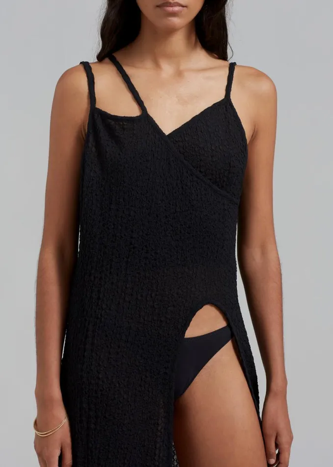 The Frankie Shop Cali Crochet Dress 8211 Black Shop Swimwear