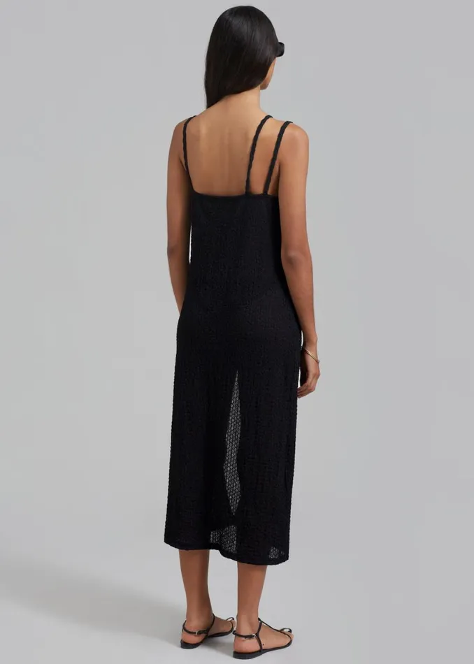 The Frankie Shop Cali Crochet Dress 8211 Black Shop Swimwear