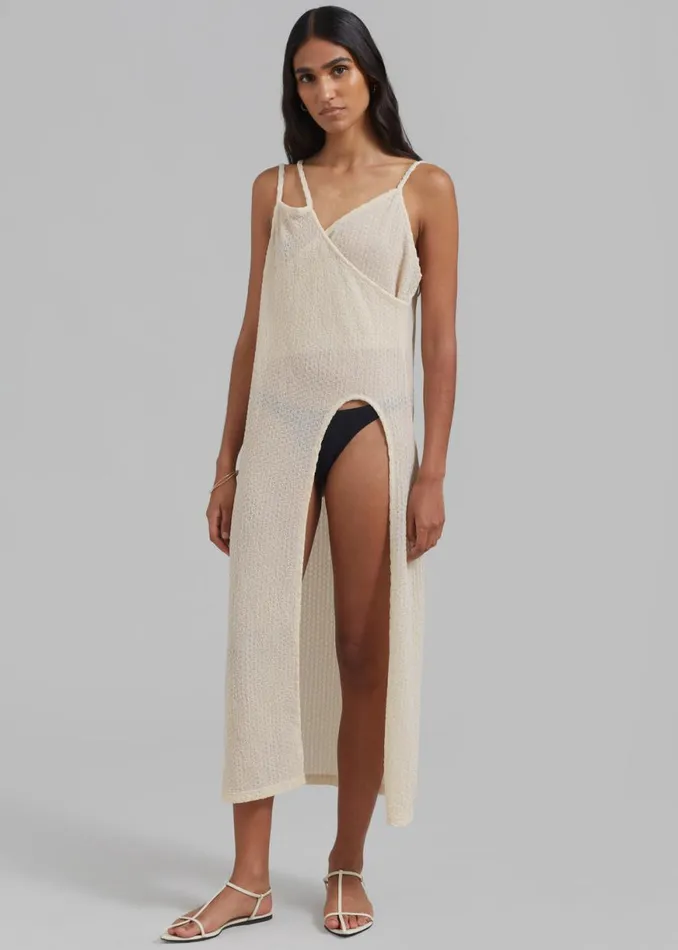 The Frankie Shop Cali Crochet Dress 8211 Cream Shop Swimwear