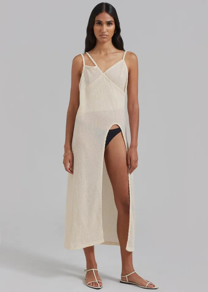 The Frankie Shop Cali Crochet Dress 8211 Cream Shop Swimwear