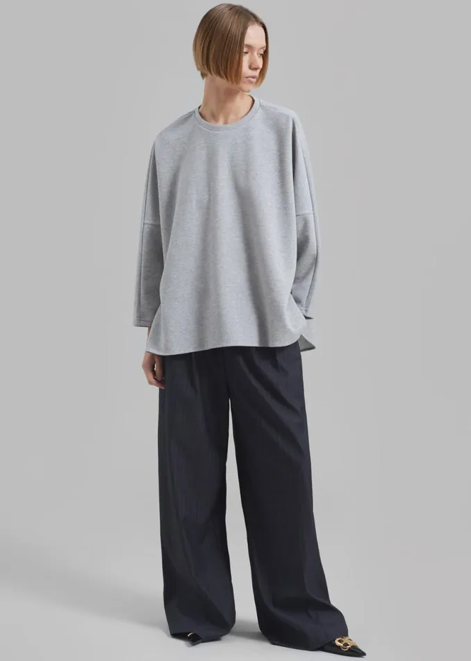The Frankie Shop Campbell Long Sleeve Tee 8211 Grey Shop Clothing