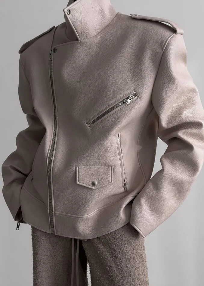 The Frankie Shop Chicago Oversized Biker Jacket 8211 Cream Shop Outerwear
