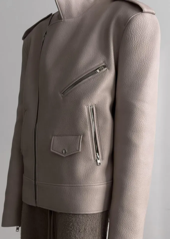 The Frankie Shop Chicago Oversized Biker Jacket 8211 Cream Shop Outerwear