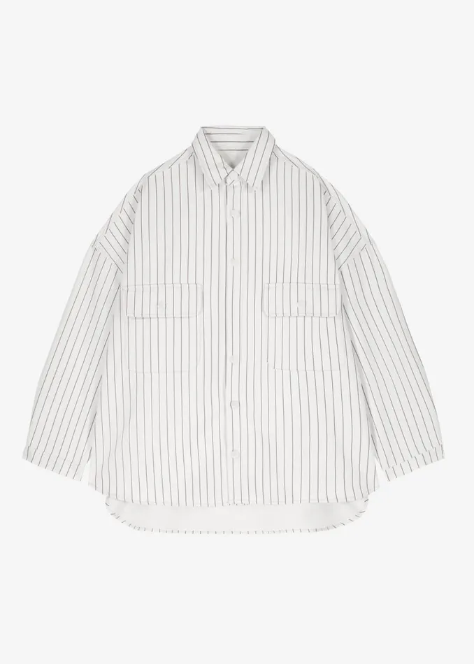 The Frankie Shop Dallas Denim Overshirt 8211 Blue Pinstripe Shop Clothing