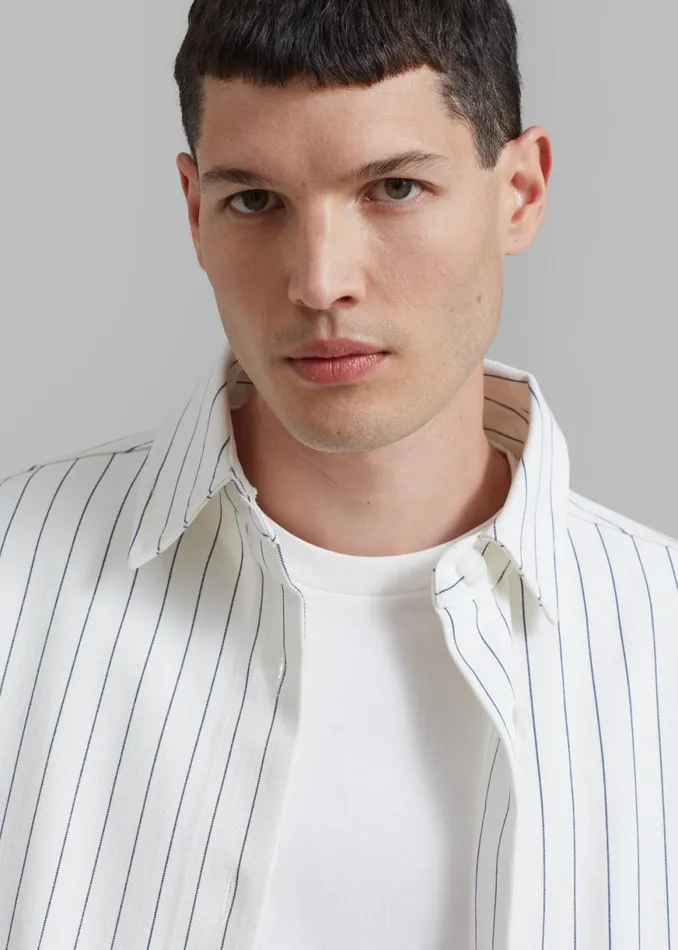 The Frankie Shop Dallas Denim Overshirt 8211 Blue Pinstripe Shop Clothing