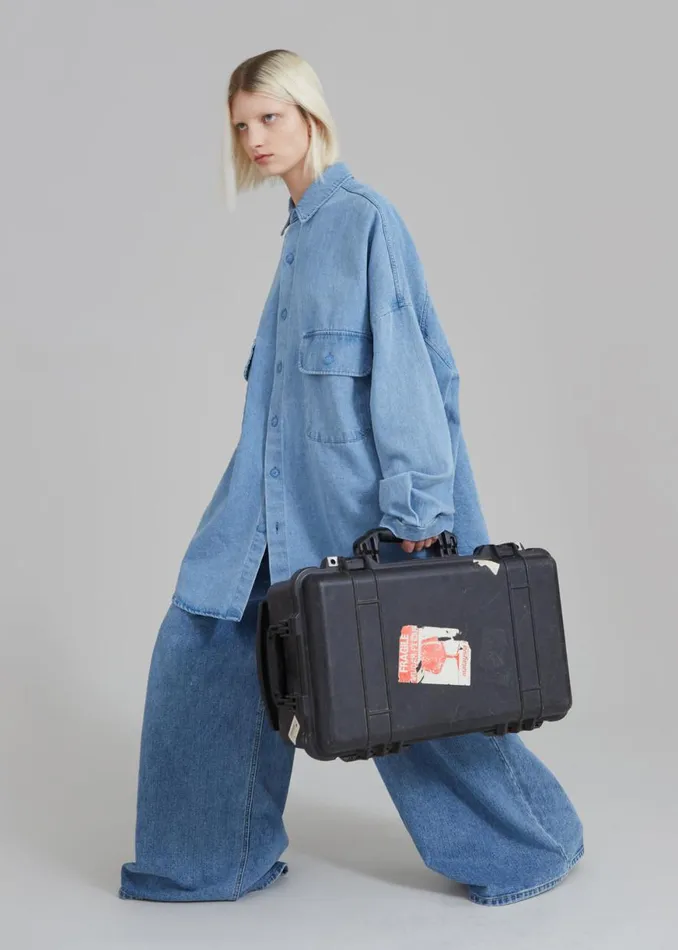 The Frankie Shop Dallas Denim Overshirt 8211 Worn Wash Shop Denim