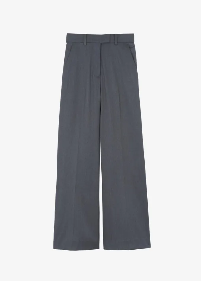 The Frankie Shop Daphne Wide Trousers 8211 Dark Grey Shop Bottoms