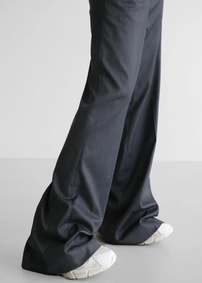 The Frankie Shop Daphne Wide Trousers 8211 Dark Grey Shop Bottoms