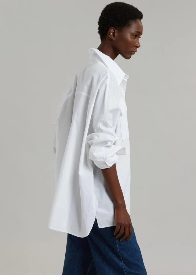 The Frankie Shop Elara Oversized Shirt 8211 Optic White Shop Tops