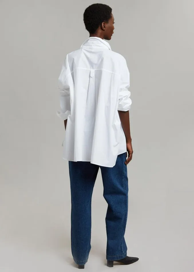 The Frankie Shop Elara Oversized Shirt 8211 Optic White Shop Tops