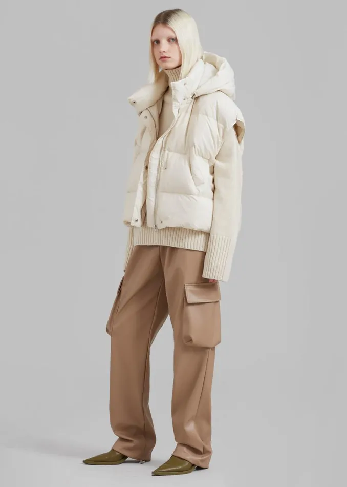 The Frankie Shop Elvinne Faux Leather Cargo Pants 8211 Latte Shop Bottoms
