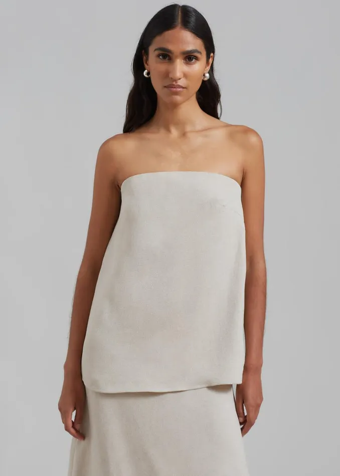 The Frankie Shop Esse Studios Oude Column Top 8211 Oyster Shop Tops