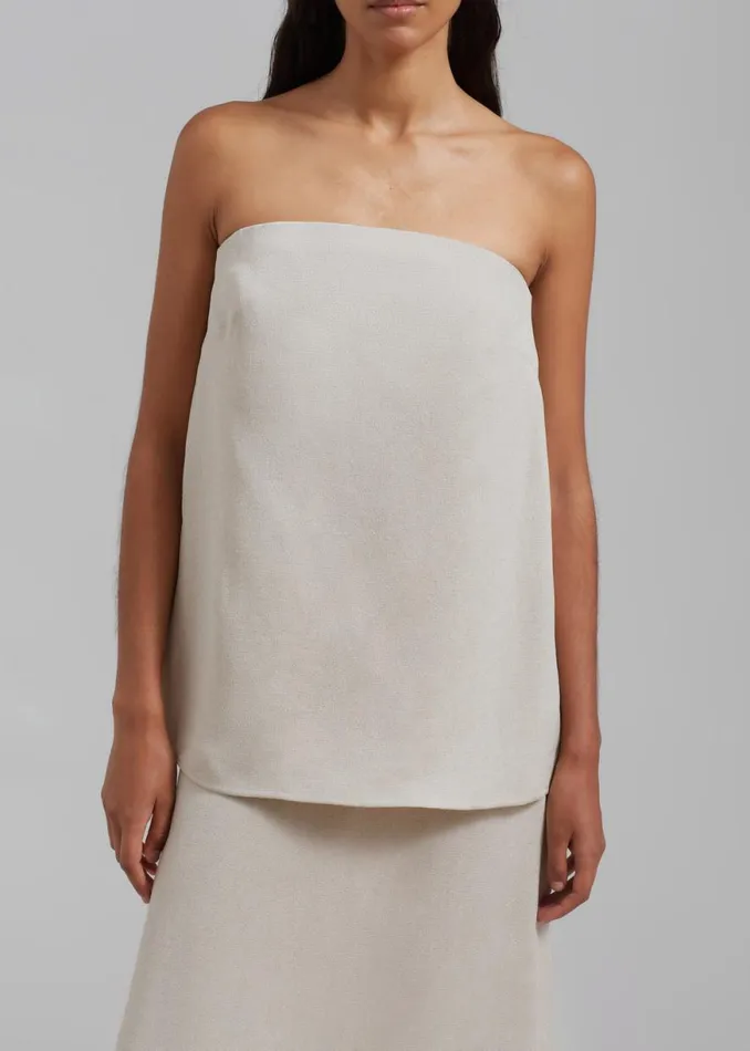 The Frankie Shop Esse Studios Oude Column Top 8211 Oyster Shop Tops