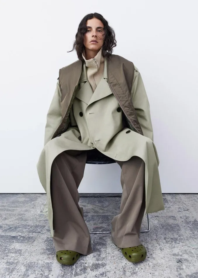 The Frankie Shop Eugene Trench Coat 8211 Pale Khaki Shop Outerwear