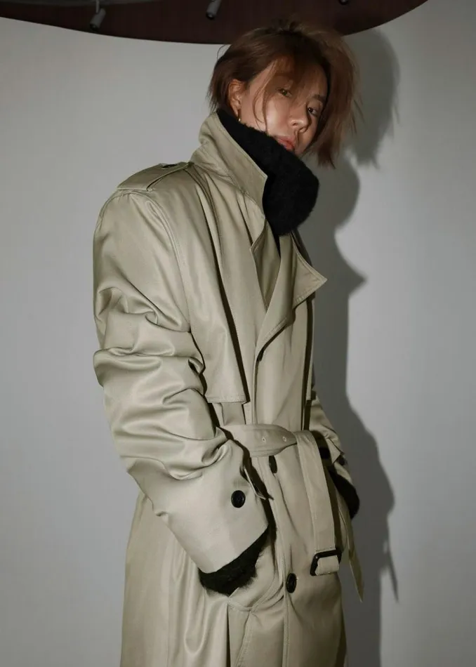 The Frankie Shop Eugene Trench Coat 8211 Pale Khaki Shop Outerwear